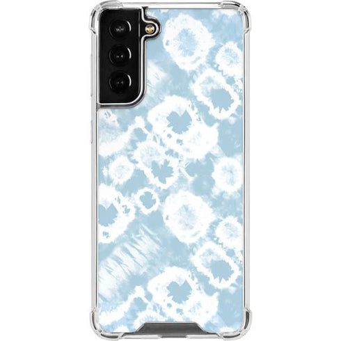 Blue Tie Dye Galaxy S21 FE Clear Case
